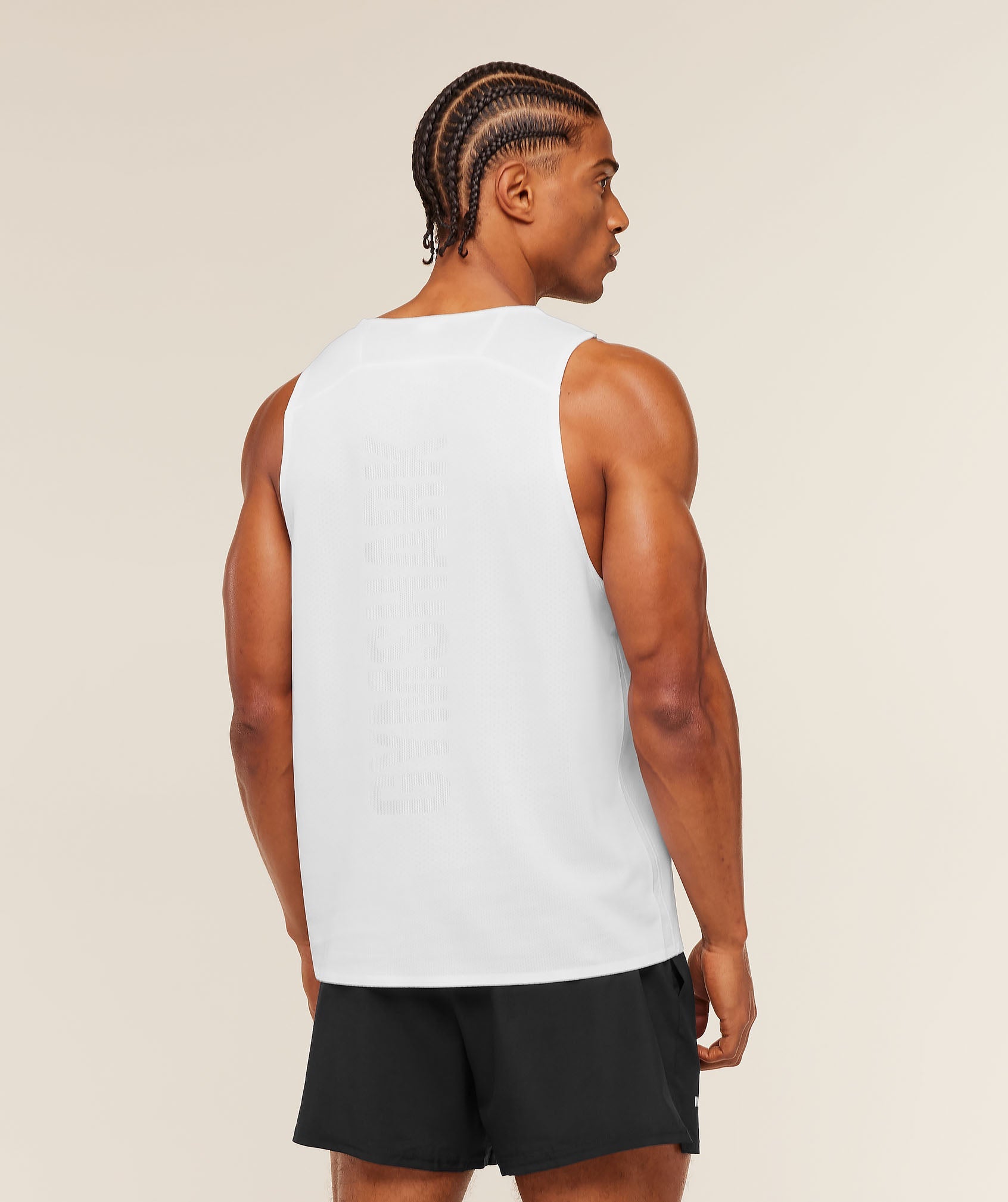 Gymshark Hybrid Engineered Jacquard Tank White