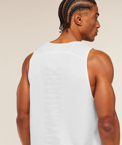 Gymshark Hybrid Engineered Jacquard Tank White