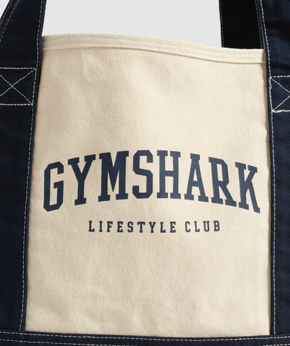 Women's Gymshark Collegiate Oversized Tote Oat White