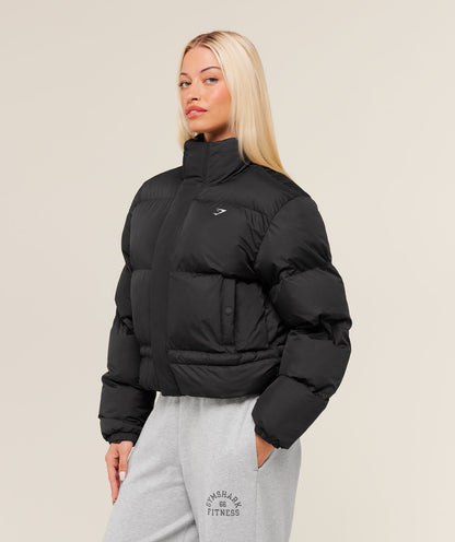 Women's Gymshark Puffer Jacket Black