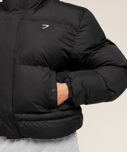 Women's Gymshark Puffer Jacket Black
