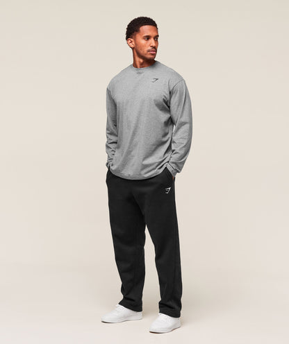 Gymshark Essential Oversized Long Sleeve T-Shirt Charcoal Core Marl