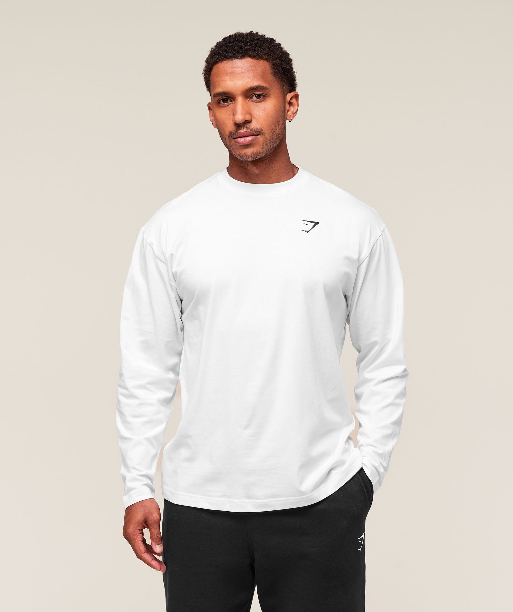 Gymshark Essential Oversized Long Sleeve T-Shirt White