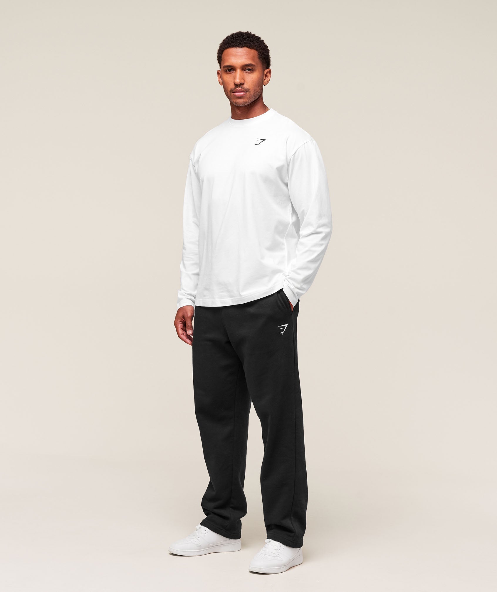 Gymshark Essential Oversized Long Sleeve T-Shirt White