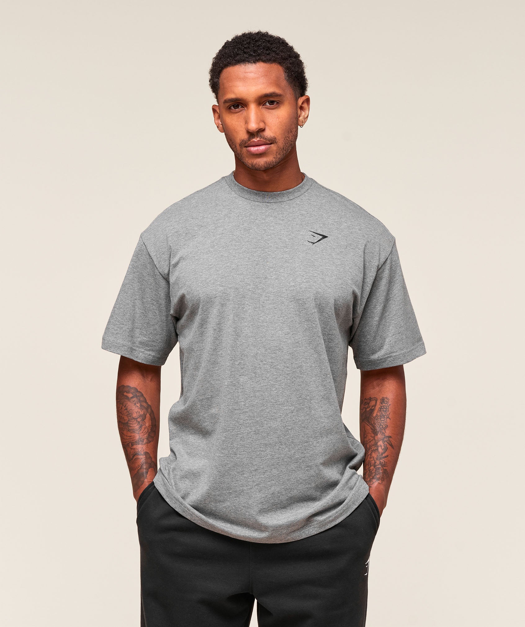 Gymshark Essential Oversized T-Shirt Charcoal Grey Marl