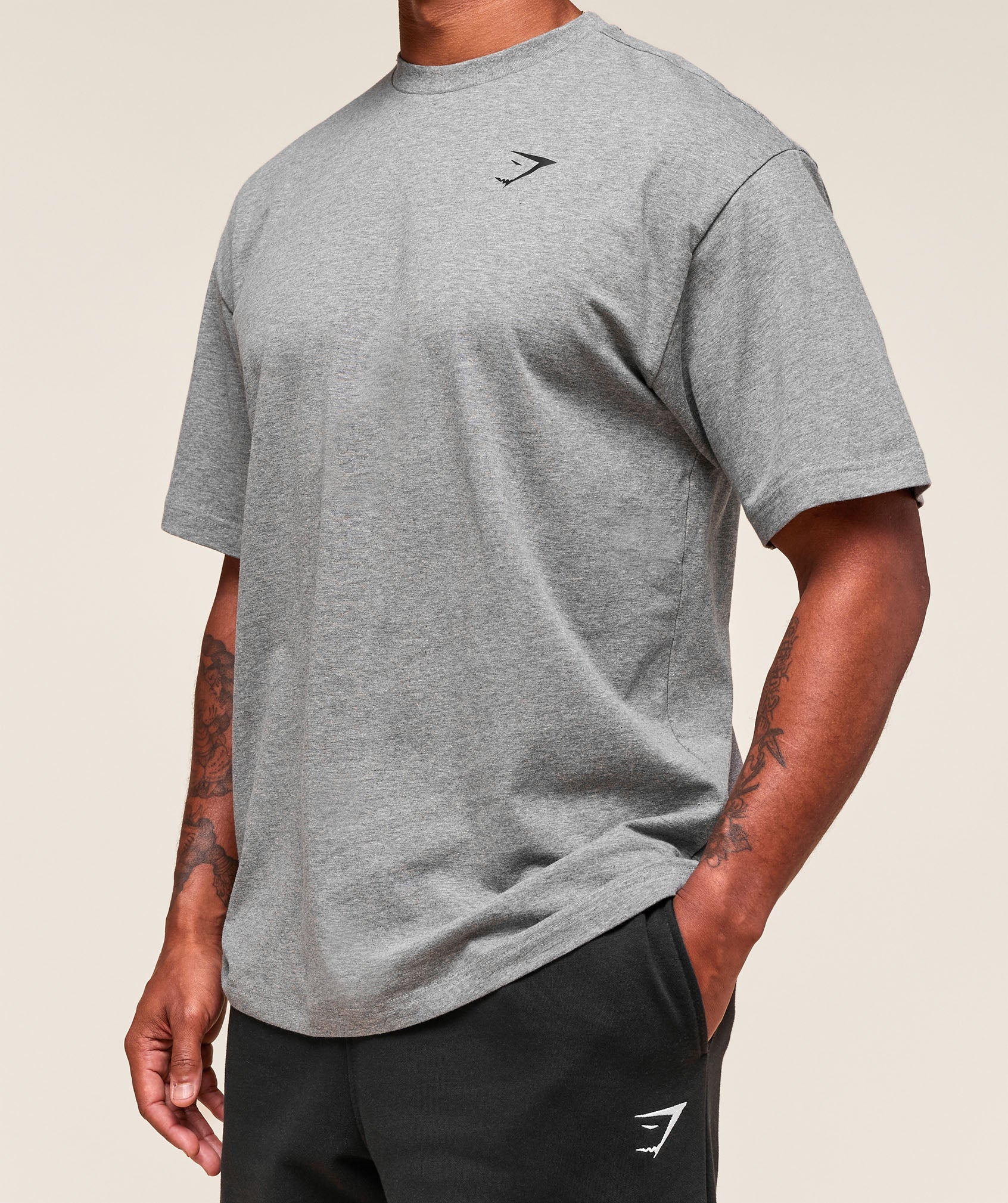 Gymshark Essential Oversized T-Shirt Charcoal Grey Marl