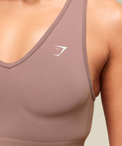 Women's Gymshark Everyday Seamless Crop Tank Chestnut Pink