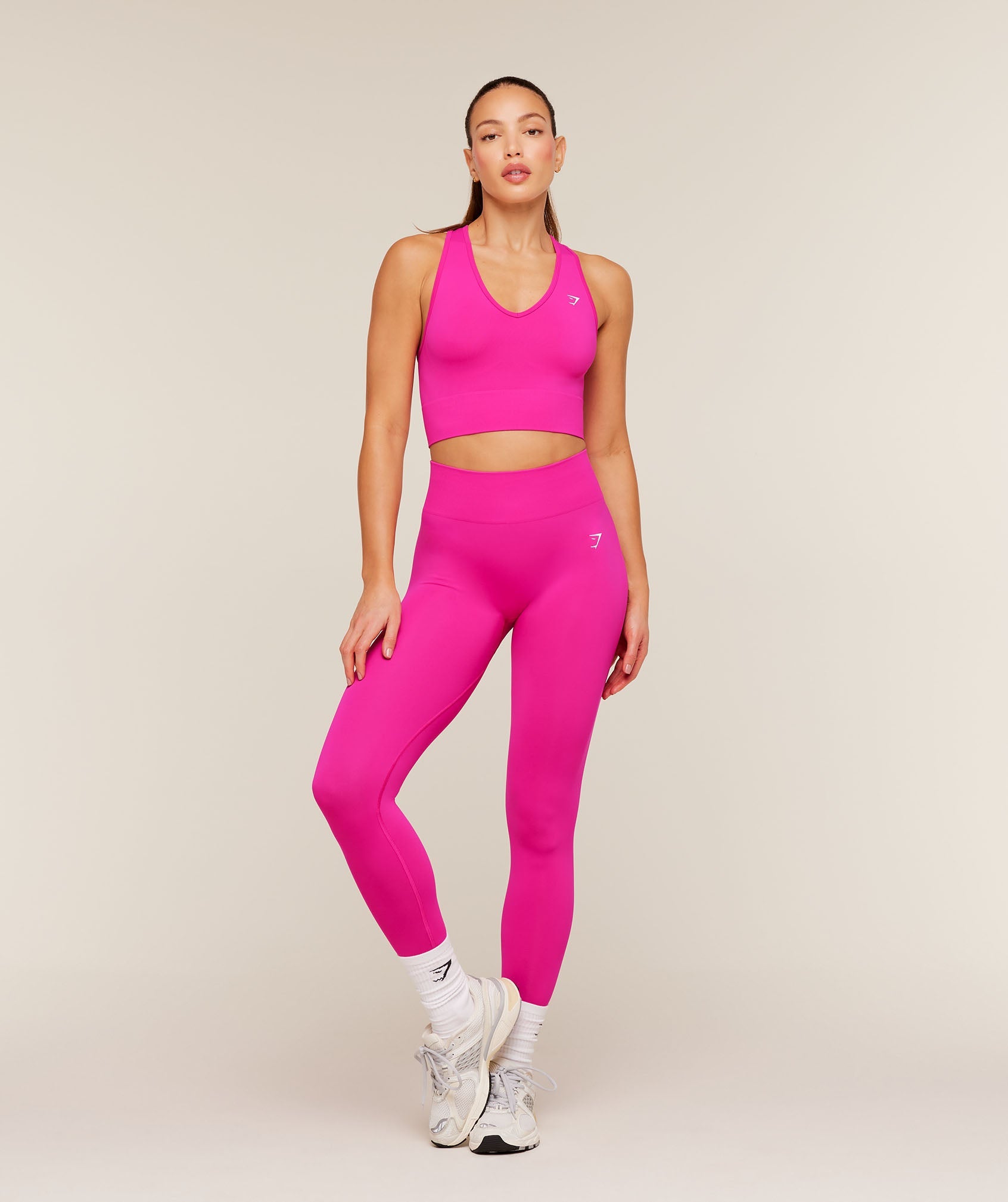 Women's Gymshark Everyday Seamless Crop Tank Super-Set Pink