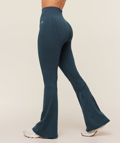 Women's Gymshark Everyday Seamless Flared Legging 2.0 Gs Stealth Blue