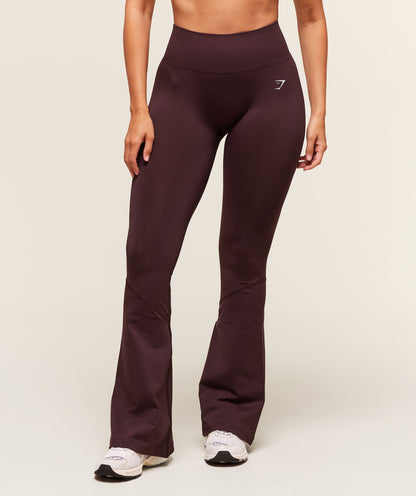 Women's Gymshark Everyday Seamless Flared Leggings Cherry Purple