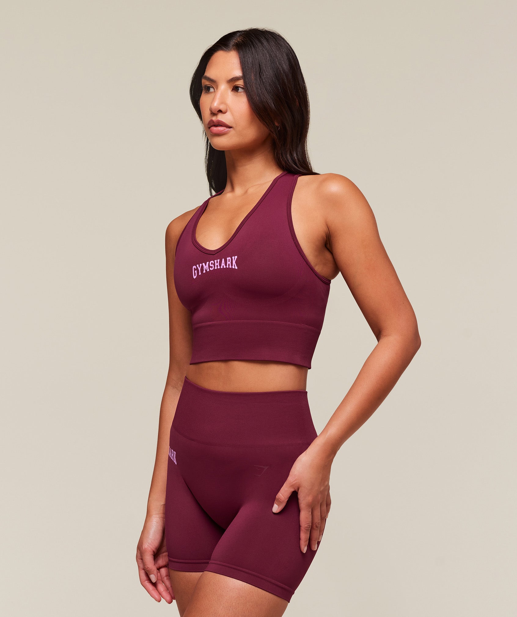 Women's Gymshark Everyday Seamless Graphic Crop Tank Strong Pink