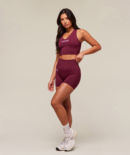 Women's Gymshark Everyday Seamless Graphic Crop Tank Strong Pink