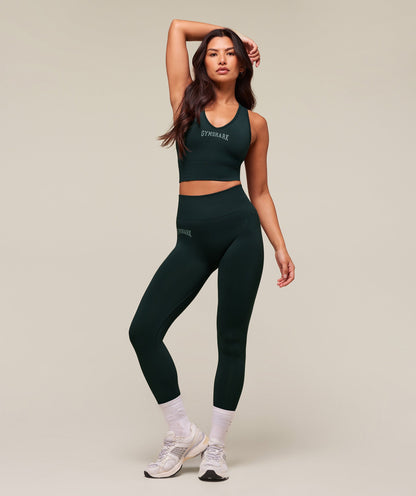 Women's Gymshark Everyday Seamless Graphic Leggings Darkest Teal
