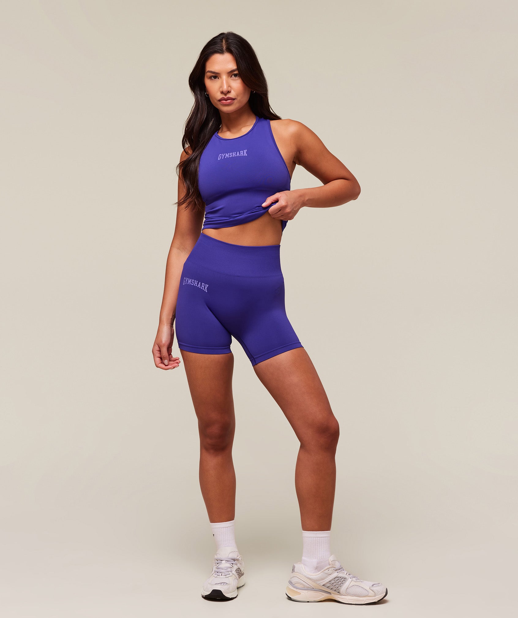 Women's Gymshark Everyday Seamless Graphic Tank Cobalt Purple