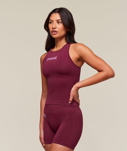 Women's Gymshark Everyday Seamless Graphic Tank Strong Pink