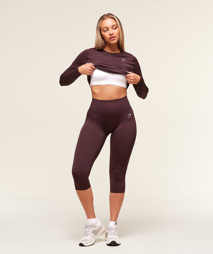 Women's Gymshark Everyday Seamless Long Sleeve Top Cherry Purple