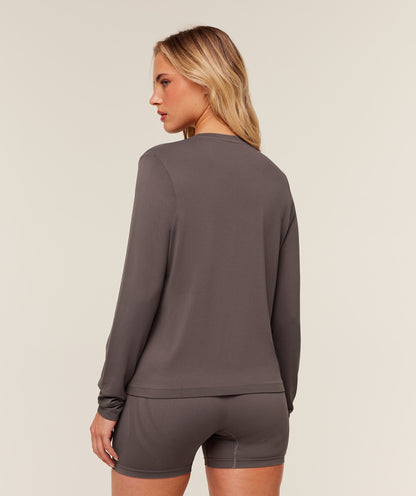 Women's Gymshark Everyday Seamless Long Sleeve Top Cool Brown