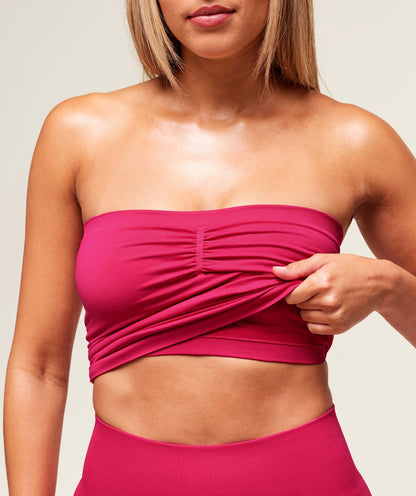Women's Gymshark Everyday Seamless Midi Tube Top Build Pink