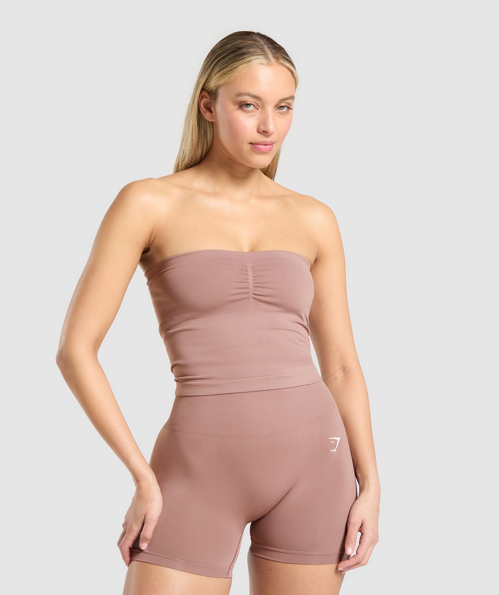 Women's Gymshark Everyday Seamless Midi Tube Top Chestnut Pink