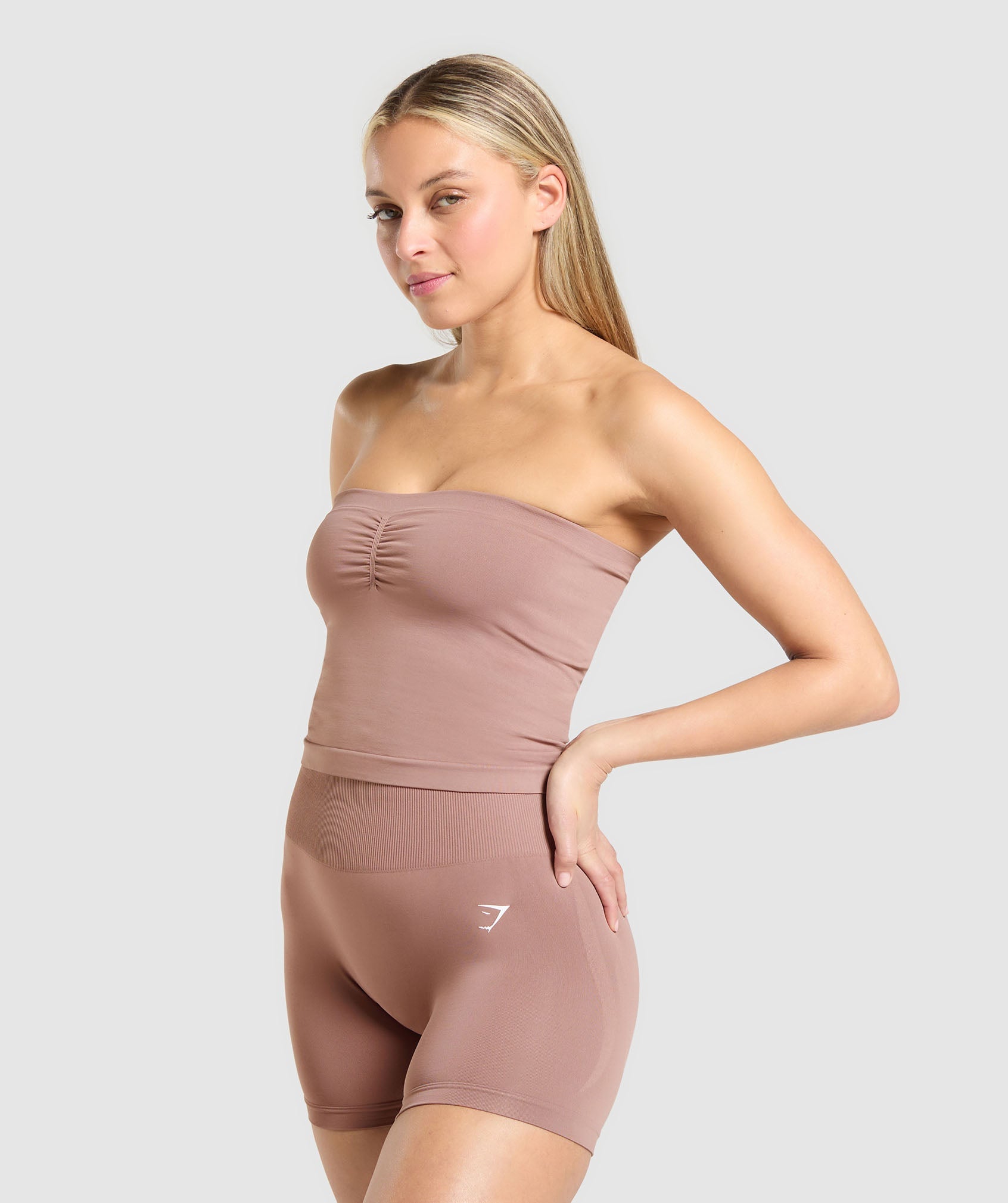 Women's Gymshark Everyday Seamless Midi Tube Top Chestnut Pink