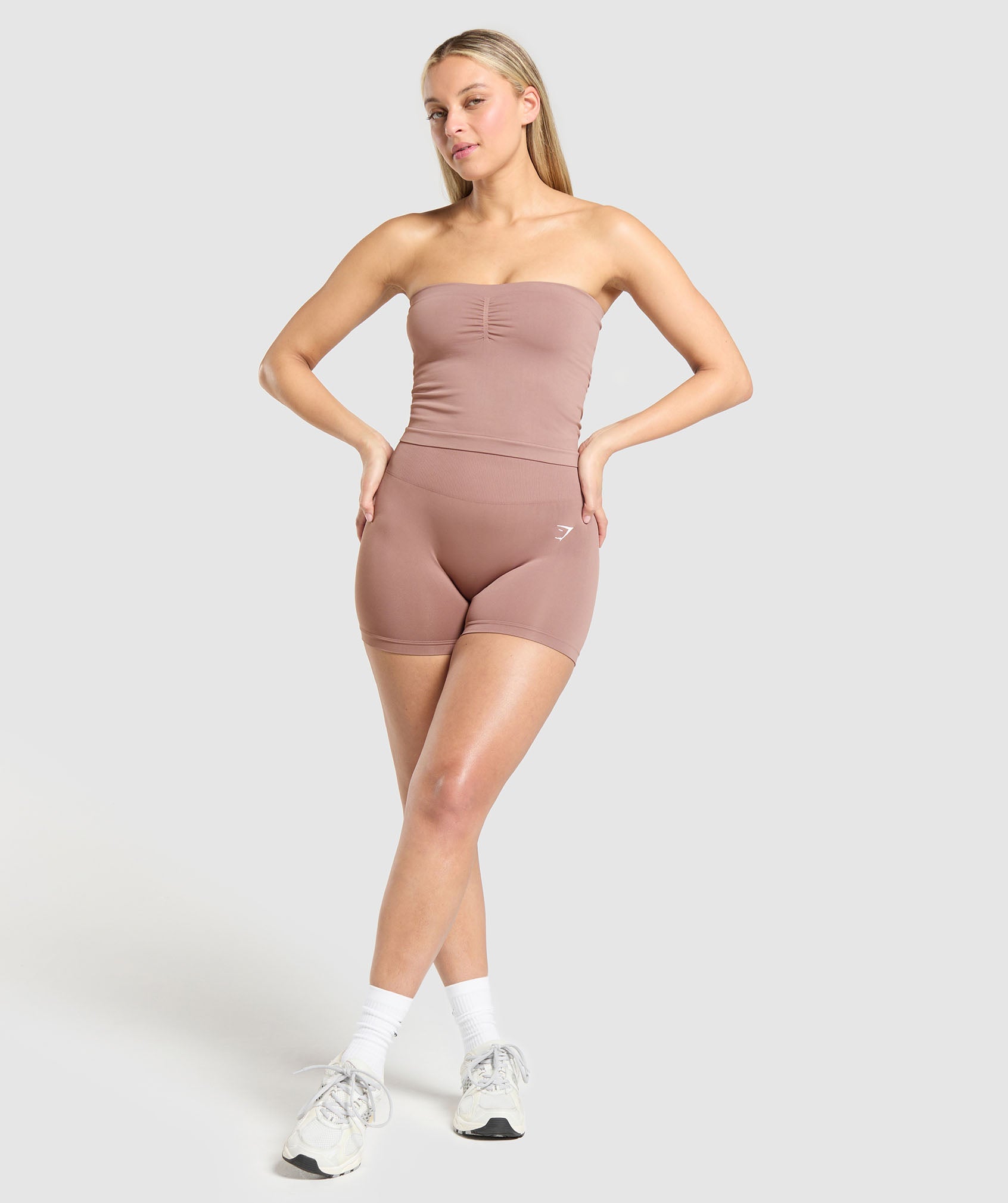 Women's Gymshark Everyday Seamless Midi Tube Top Chestnut Pink