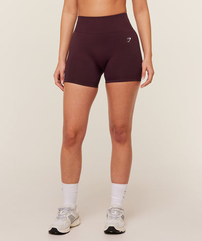 Women's Gymshark Everyday Seamless Shorts 2.0 Gs Cherry Purple