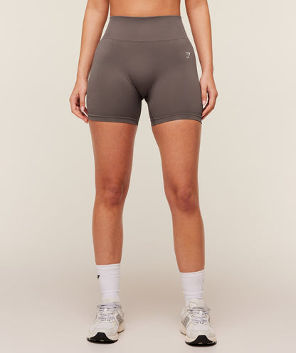 Women's Gymshark Everyday Seamless Shorts 2.0 Cool Brown