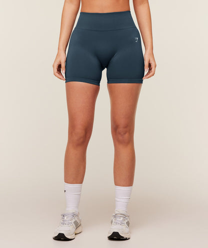 Women's Gymshark Everyday Seamless Shorts 2.0 Gs Stealth Blue