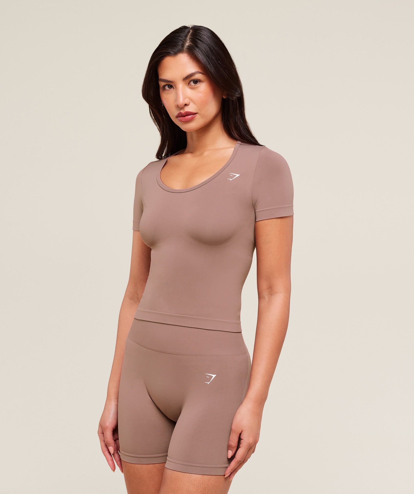 Women's Gymshark Everyday Seamless Tight Fit Crew Neck Tee Chestnut Pink