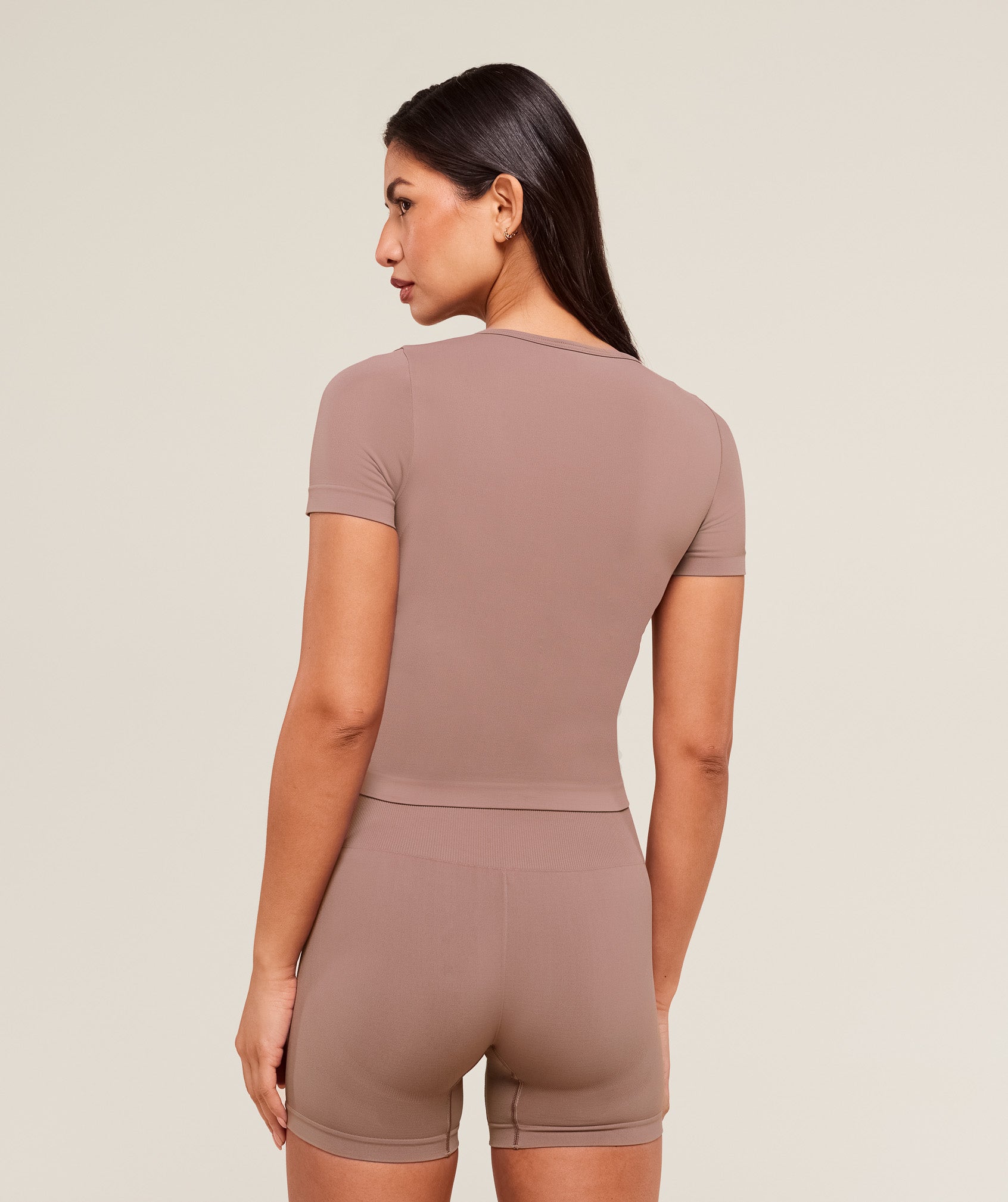 Women's Gymshark Everyday Seamless Tight Fit Crew Neck Tee Chestnut Pink