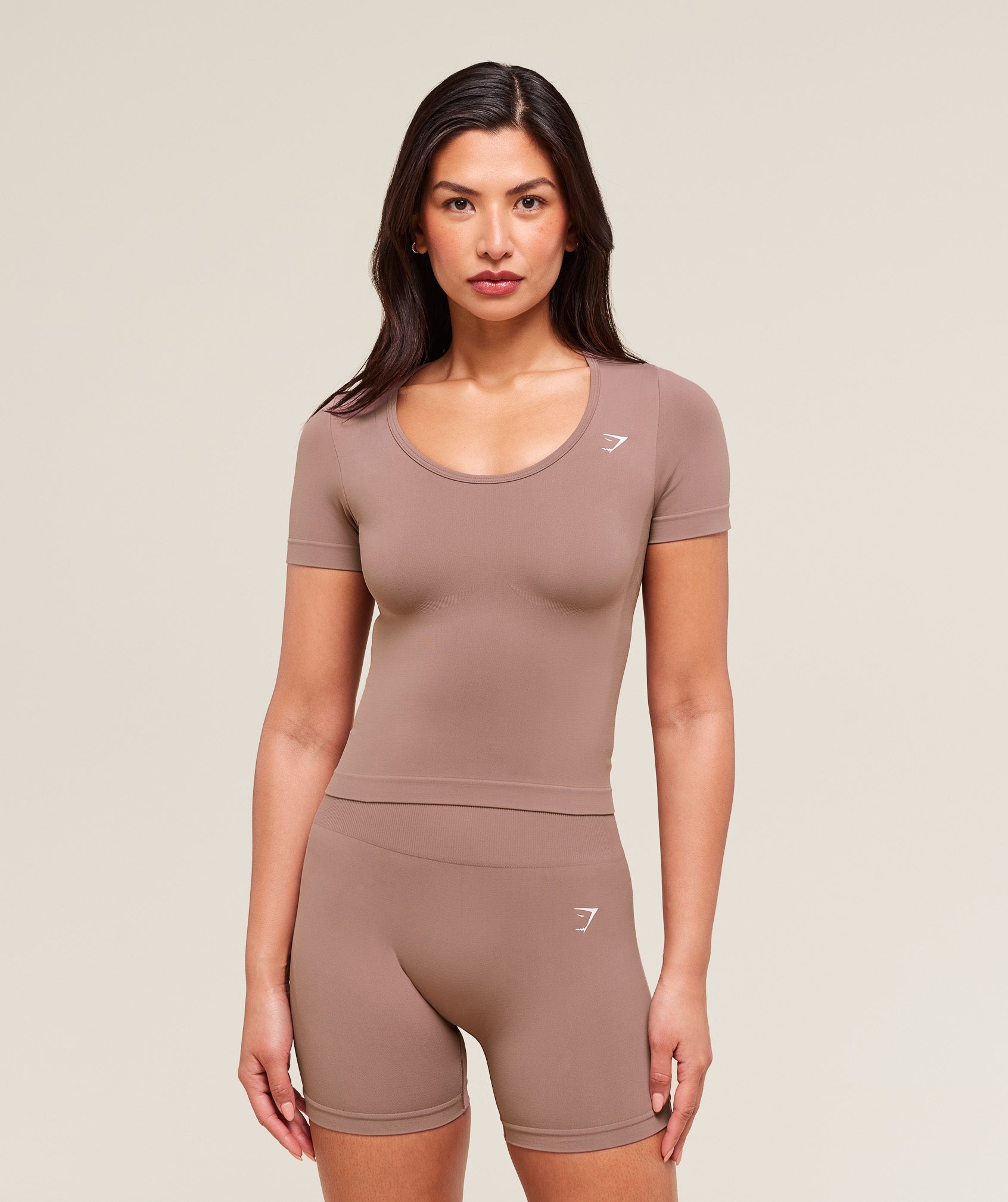 Women's Gymshark Everyday Seamless Tight Fit Crew Neck Tee Chestnut Pink