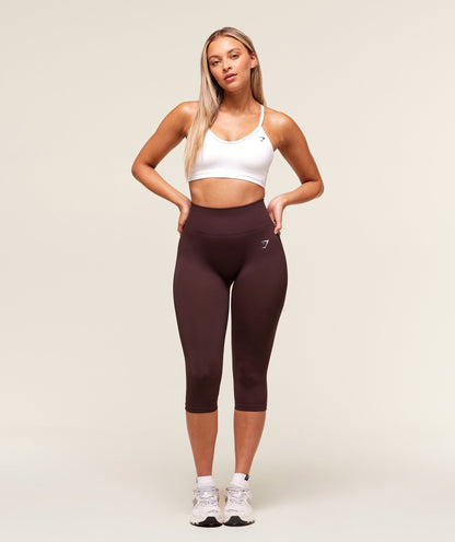 Women's Gymshark Everyday Seamless Capri Legging Cherry Purple