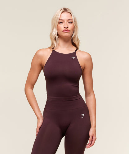 Women's Gymshark Everyday Seamless Tank With Shelf Cherry Purple