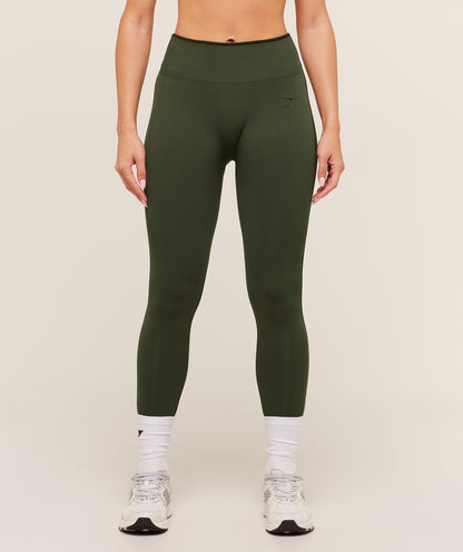 Women's Gymshark Everyday Seamless Contrast Legging Winter Olive