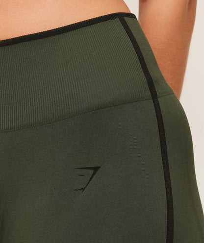 Women's Gymshark Everyday Seamless Contrast Legging Winter Olive