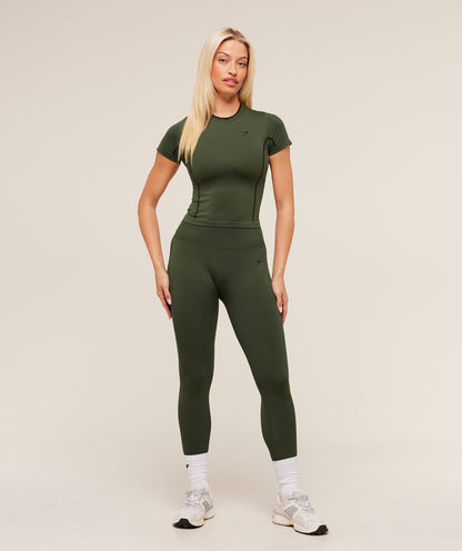 Women's Gymshark Everyday Seamless Contrast Legging Winter Olive