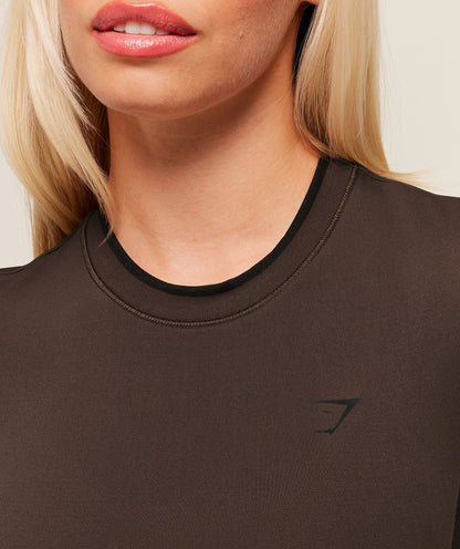 Women's Gymshark Everyday Seamless Contrast Tee Gs Archive Brown