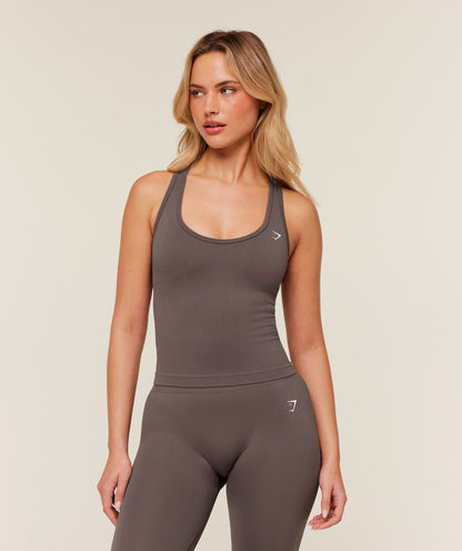 Women's Gymshark Everyday Seamless Ribbed Tank Cool Brown