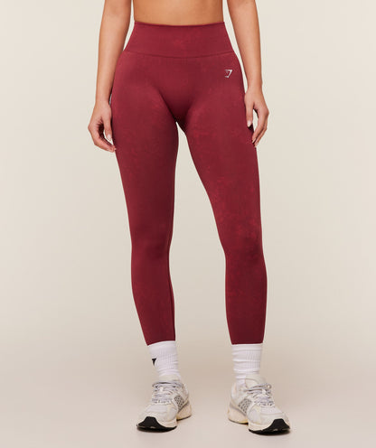 Women's Gymshark Everyday Seamless Washed Legging 2.0 Red Wash