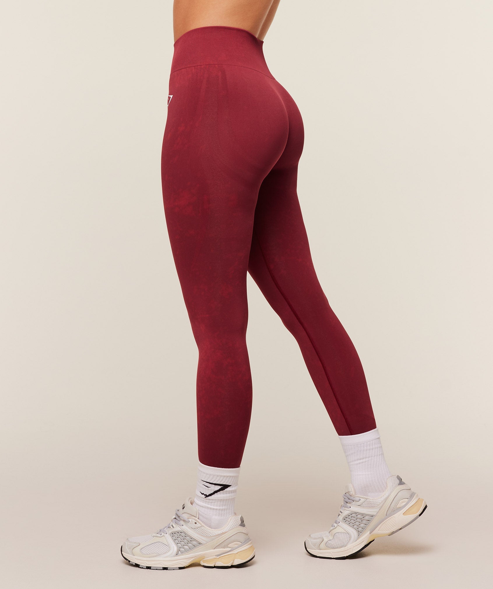 Women's Gymshark Washed Leggings Red Wash