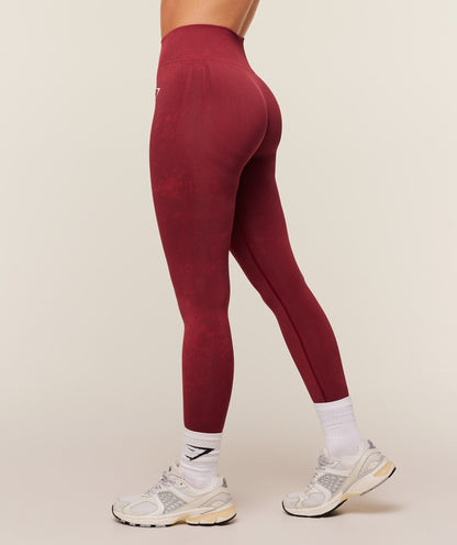 Women's Gymshark Washed Leggings Red Wash
