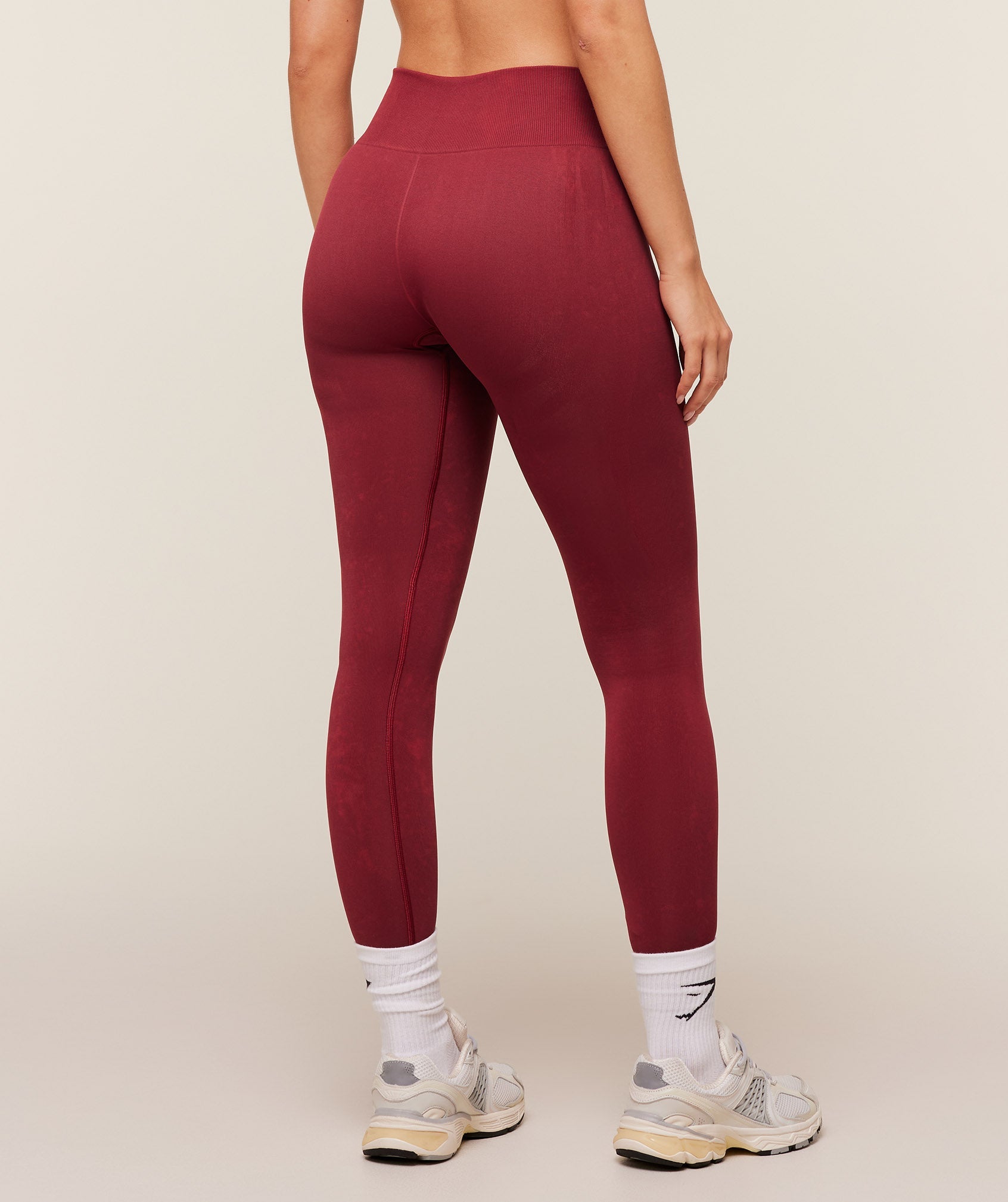 Women's Gymshark Washed Leggings Red Wash