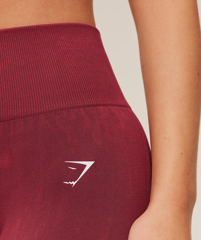 Women's Gymshark Washed Leggings Red Wash