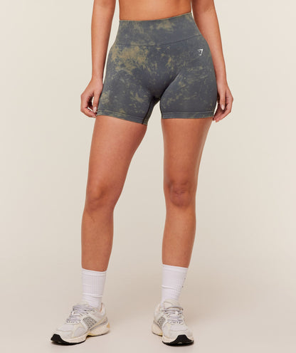 Women's Gymshark Washed Shorts Gs Onyx Grey