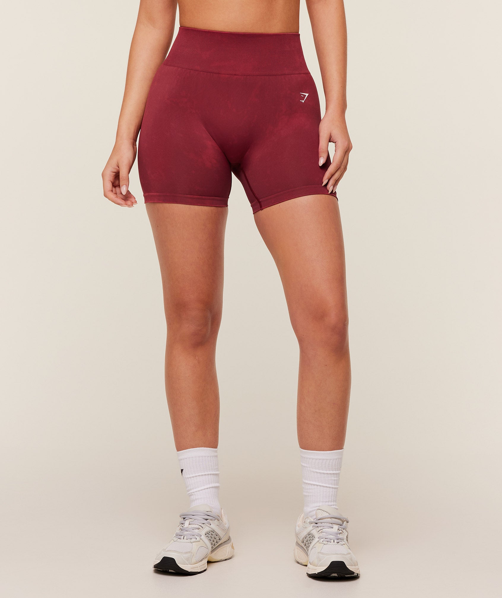 Women's Gymshark Washed Shorts Red Wash