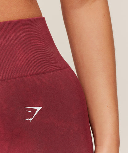 Women's Gymshark Washed Shorts Red Wash