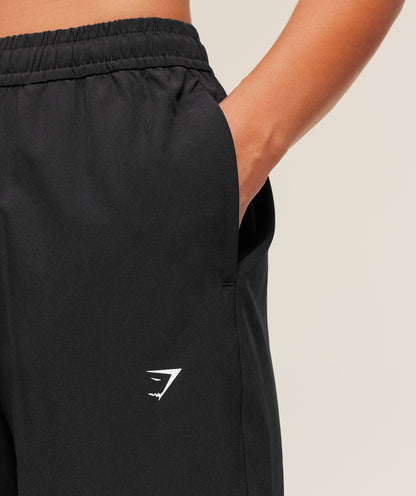 Women's Gymshark Everyday Woven Straight Leg Joggers Black