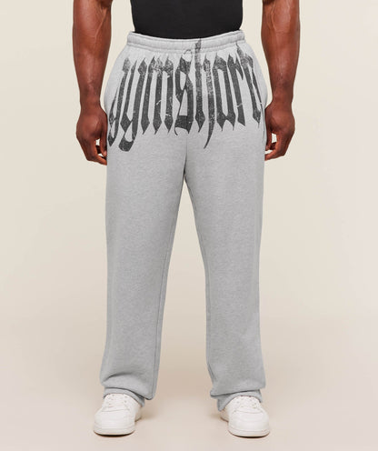 Gymshark Fade Graphic Straight Leg Jogger Light Grey Core Marl