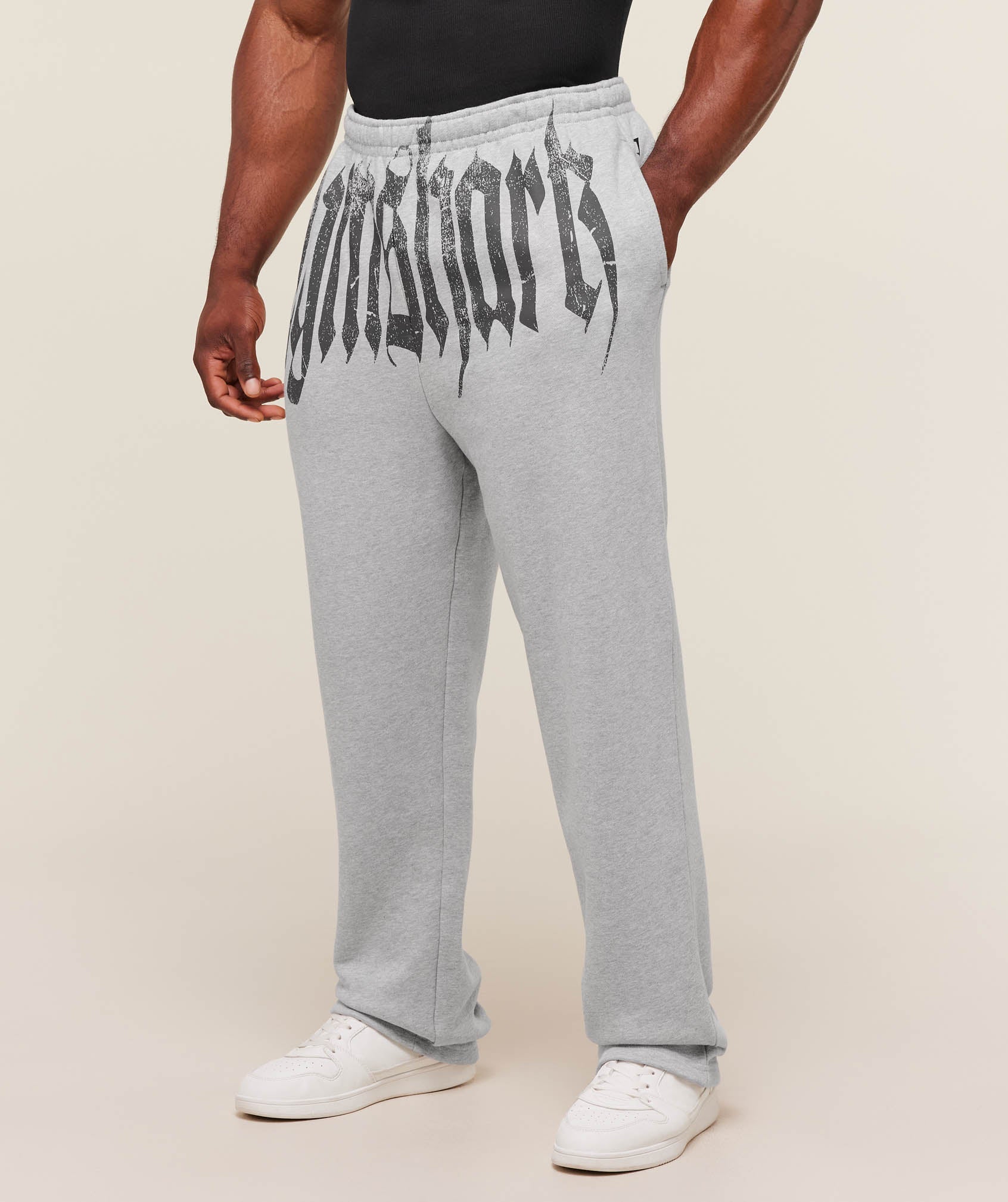 Gymshark Fade Graphic Straight Leg Jogger Light Grey Core Marl