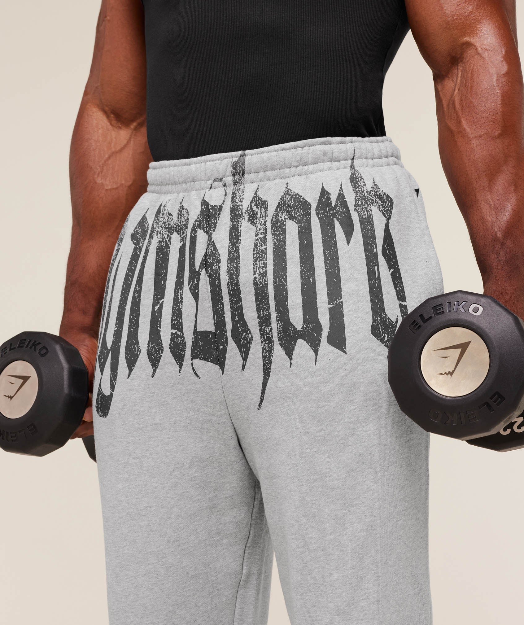 Gymshark Fade Graphic Straight Leg Jogger Light Grey Core Marl